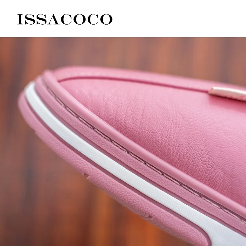 ISSACOCO/мужские тапочки; мужские плюшевые теплые домашние тапочки; пушистые водонепроницаемые тапочки на плоской подошве; кожаные тапочки; мужская обувь