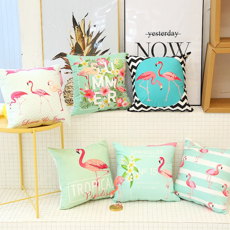 

MTL decorative Pillow Case 45*45 flamingo Throw Pillow cover pillow slip Euro america pillowcase home décor