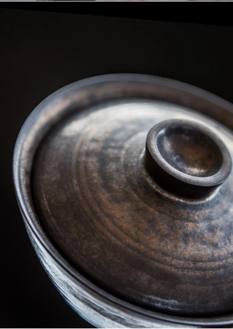 150 мл ручной работы Винтаж Японский стиль грубая керамика Gaiwan керамика Tureen кунг-фу чайные пиалы чашка для чая ретро украшения дома ремесла