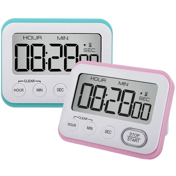

Digital Kitchen Countdown Timer Teachers Classroom Counter Large LCD Loud netic Clip Kids Simple Clock Mini Small Stopwatch B