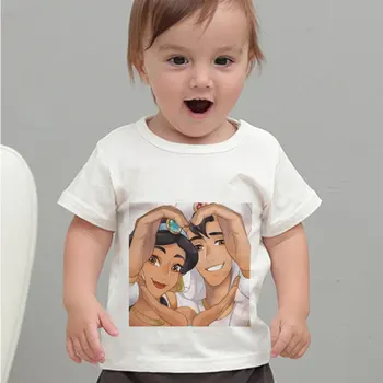 

Cartoon Pattern Baby Girl Summer Clothes Casual Cool Boys T Shirts Prince And Princess Love Printing Toddler Shirt Cute T-shirt