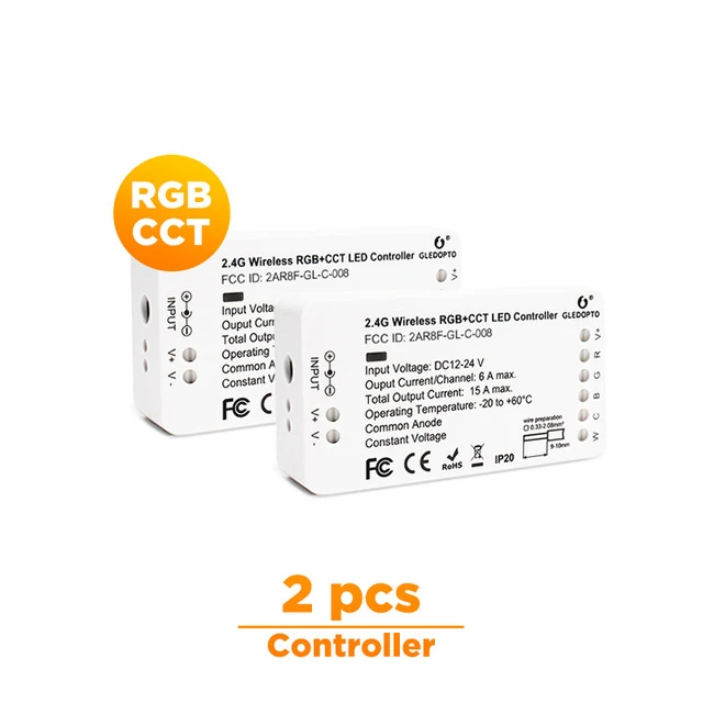 Smart Home zigbee контроллер совместим с эффектом эхо плюс smartthings голос RGB+ CCT цвет DC12-24V работы с zigbee концентратор - Цвет: 2 Pcs RGB CCT