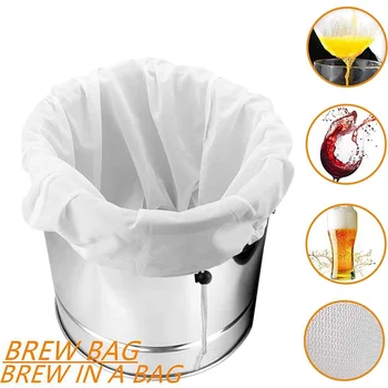 

Food Grade Filter Cloth Multi-Purpose Solid-Color Reusable Drawstring Bag for Filtering Soy-Bean, Wine Juice 3 Sizes