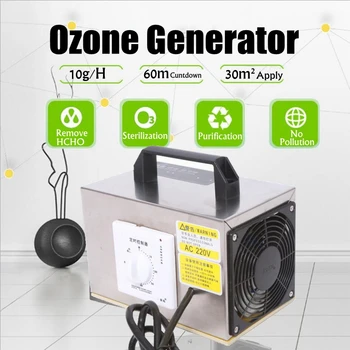 

10g/h 220V Air Ozone Generator Air Purifier Sterilizer Ozonator EU Plug Portable Ozonizer Cleaner Sterilizer with Timing Switch