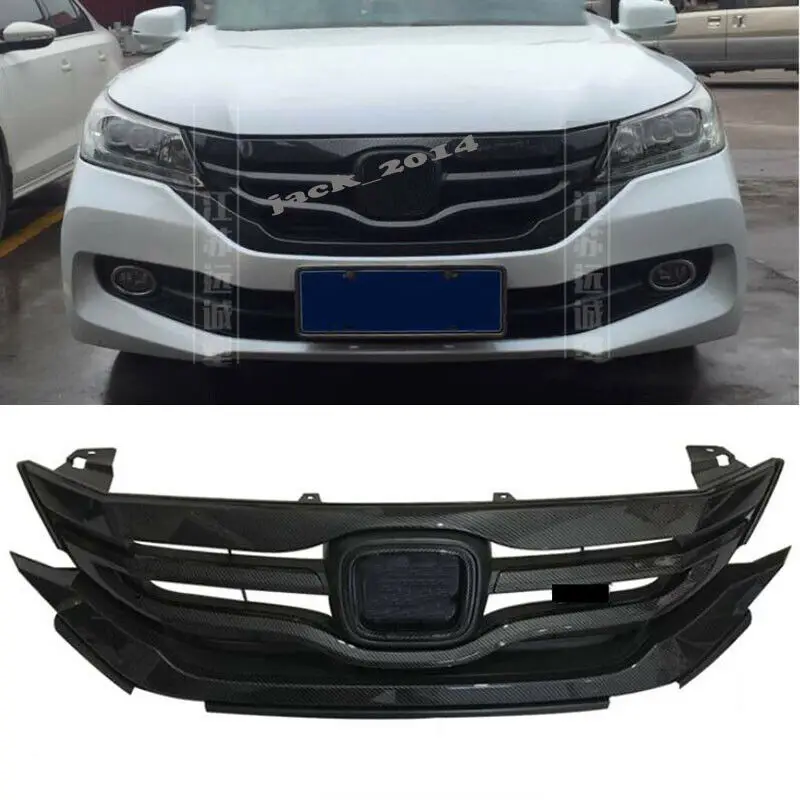 

Fit for 2013 14 2015 9th Gen Honda Accord sedan carbon fiber Front Grille Grill