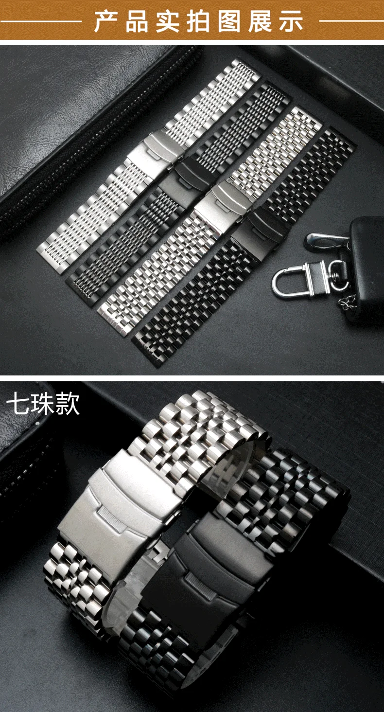 Высококачественный ремешок из нержавеющей стали для samsung gesr S2 S3 huawei watchGT2 часы браслет 20 мм 22 мм ремешок для часов металлический прочный