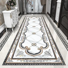 Пользовательские 3D Пол обои Гостиная вход ресторан белый мрамор цветочный узор Foor стикеры Настенные бумаги домашний декор