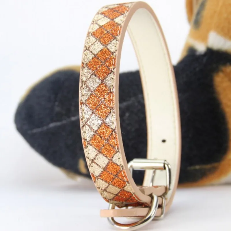 Хот-дог ошейники Bling Plaids ошейник для собак с поводком кольцо ошейники для кошек для щенков для Тедди Французский бульдог аксессуары для домашних животных