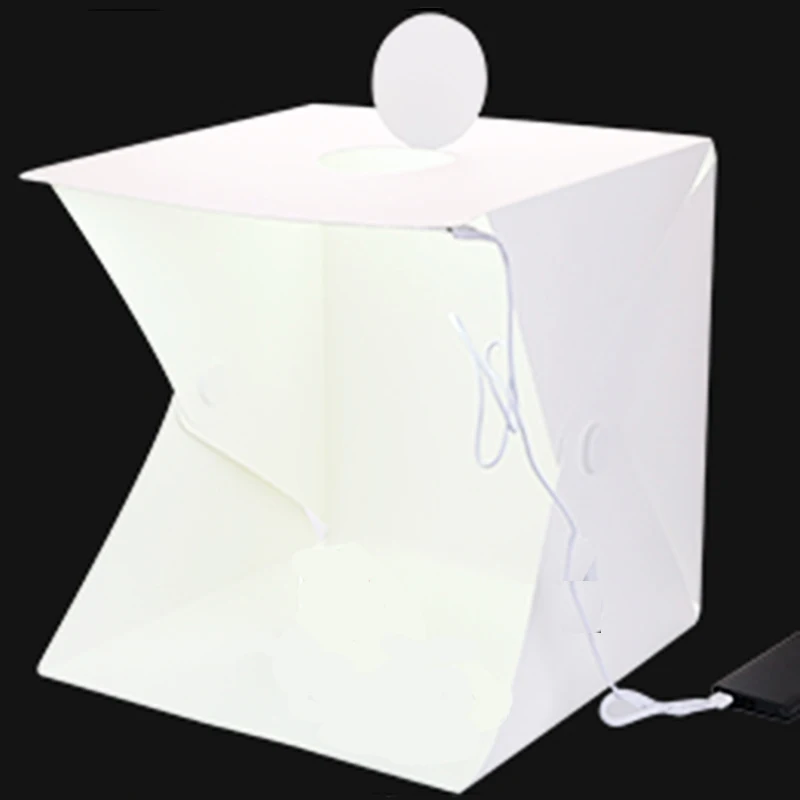 Price Baolyda New 40* 40cm 2 LED Photo Box Studio Photography Portable Folding Lightbox with 4 Color Photo Backdrops Studio Softbox