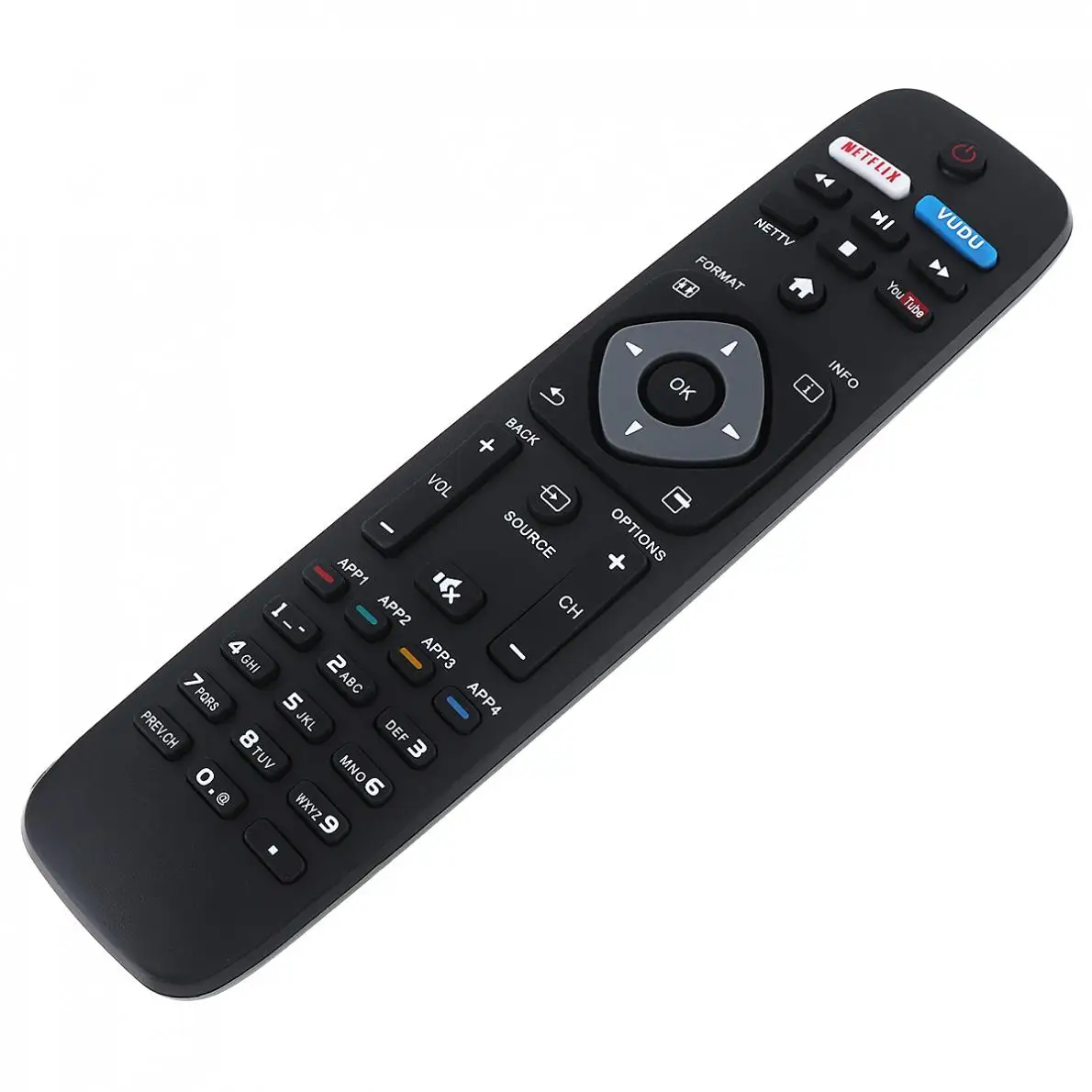 433 МГц пульт дистанционного управления Smart tv с большим дистанционным управлением и кнопкой NETFLIX/VODU подходит для Philips NH500UP/NH500UW