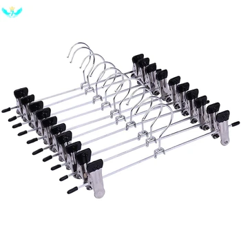 

10 Pcs Iron Windproof Clothes Hanger with Pegs Non-slip Keep Shape Trousers Clip Bra Underwear Socks Pants Holder Storage Rack