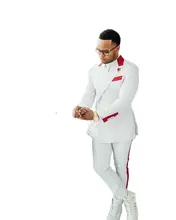 

Costume Homme Business White Peak Lapel Double-breasted Men Suits Tailor-Made 2 Pieces Formal Prom Wedding Groom Slim Fit Wear