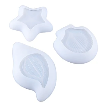 

Crystal Epoxy Resin Mold Starfish Conch Shell Plate Dish Ashtray Silicone Mould DIY Crafts Polymer Jewelry Making Tool