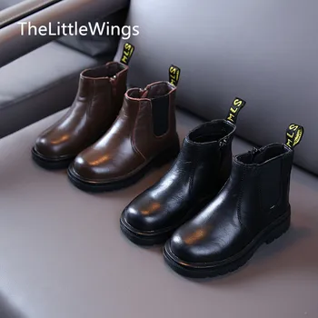 

Children's boots genuine leather autumn 2020 new boy Martin boots Korean girl anti slip school shoes 4-16 years old