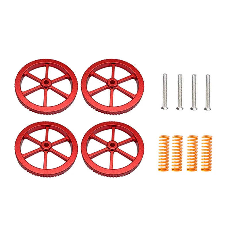 4 шт. большая красная ручная Поворотная Выравнивающая гайка пружина M4 полностью