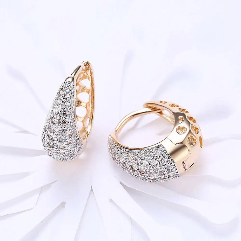 MxGxFam микс Золото Цвет Mirco полное кольцо с цирконами Серьги для женщин 18 k модные ювелирные изделия AAA+ никель бесплатно