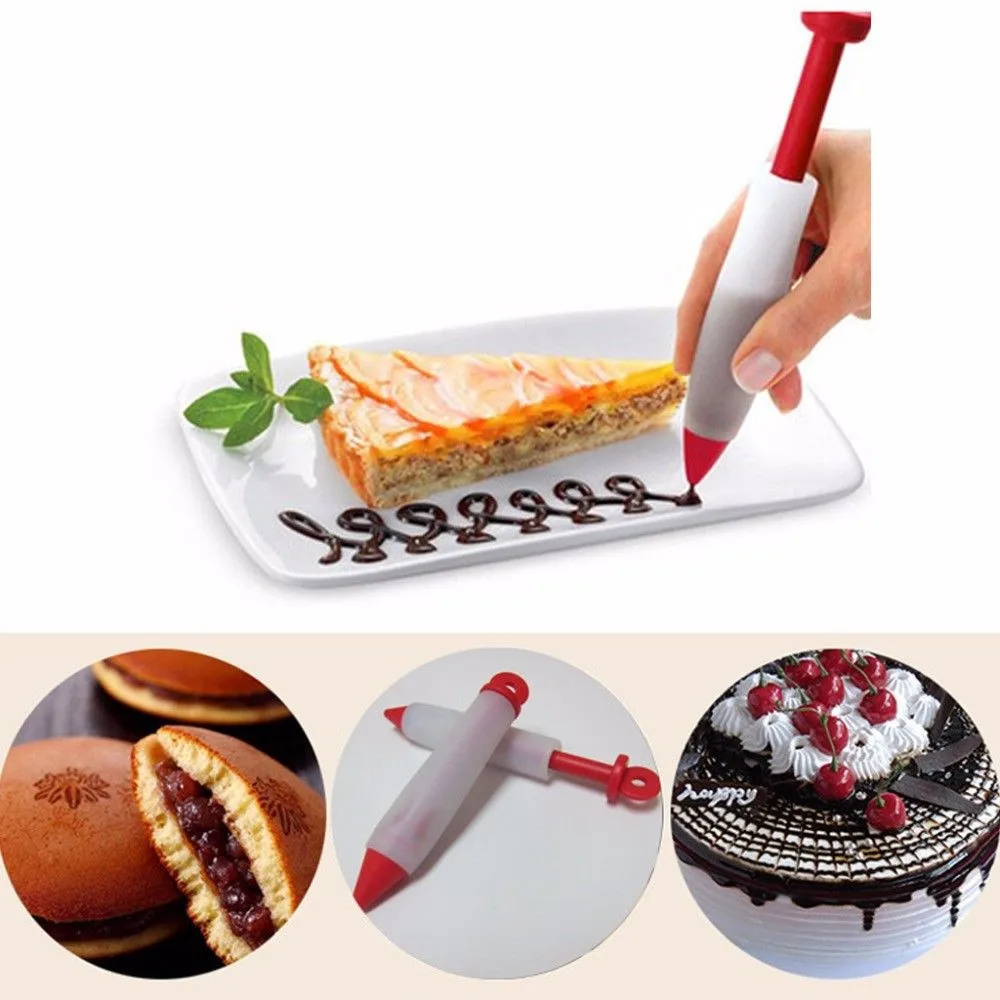 Силиконовая пищевая письменная ручка для украшения шоколада инструменты форма для торта чашка крема, глазурь для печенья трубопровод Кондитерские насадки кухонные аксессуары