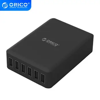 

ORICO 6 Port 5V2.4A 50W Max Output Desktop Smart USB Charger Mobile Phone Charger for iPhone Samsung Xiaomi Huawei
