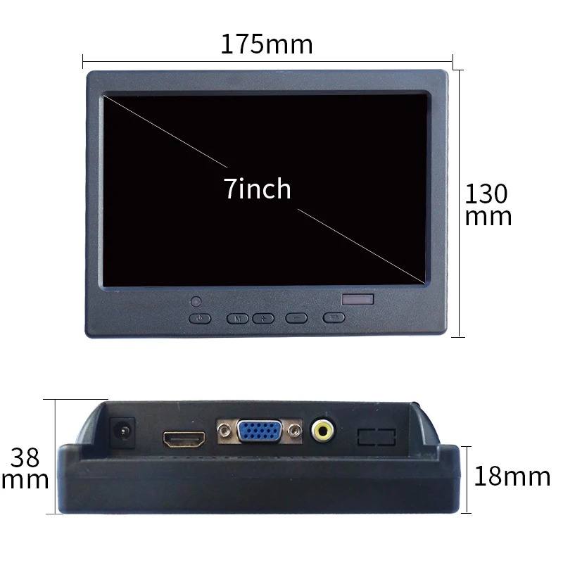 7 дюймовый сенсорный монитор HDMI VGA ПК мини маленький ЖК видеонаблюдения hd