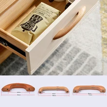 Solid Wood Bow Shaped Cabinet Pull Handle For Drawer Furniture Cupboard Closet Wardrobe Cabinet Handle Double Hole Door Pulls