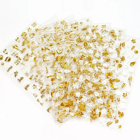 Self-adhesive Maple Leaves Stickers Fall Nail Decorations for Women & Girl 3d Plant Decals Flakes MAPLE LEAVES #H2UF-3UD
