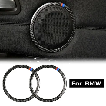 

Carbon Fiber Black Speaker Ring Cover Door Replacement Car Auto 2Pcs Durable