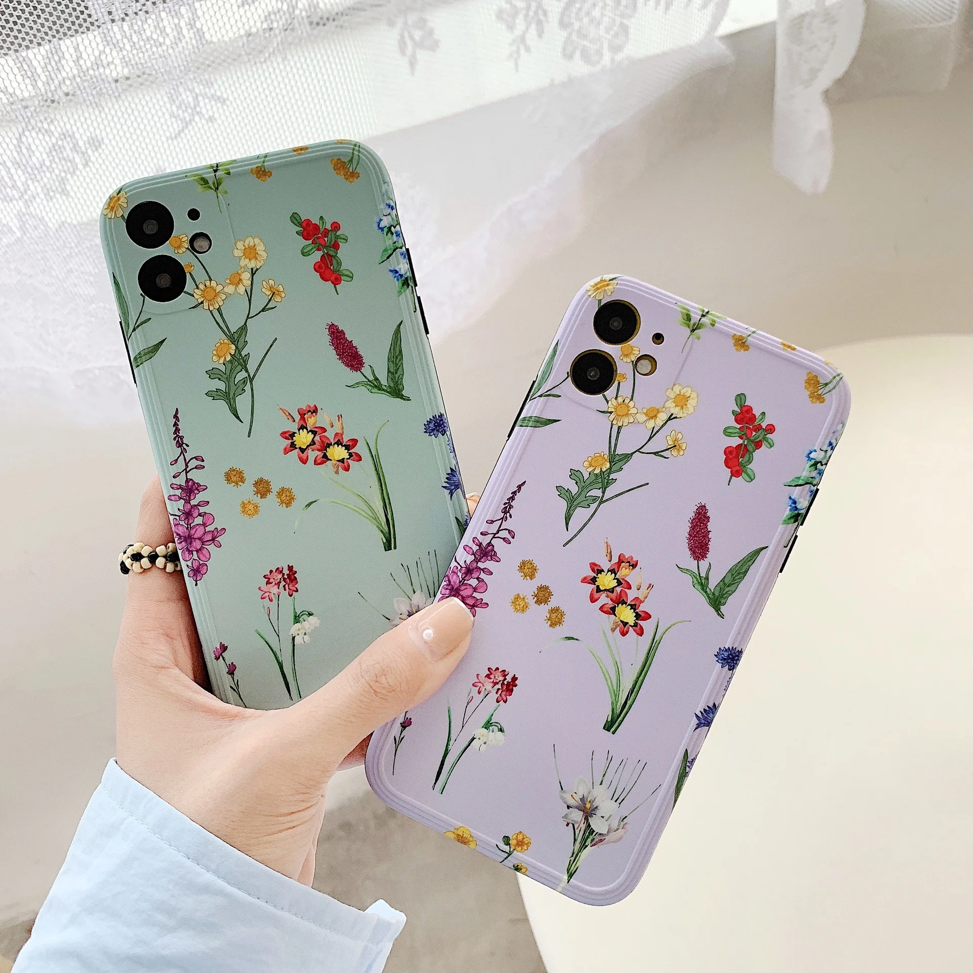 

Luxury Flower Phone Case For iPhone 11 11Pro Max SE 2020 X XR XS Max 8 7 Plus Silicone Case Shockproof Cute Floral Back Cover