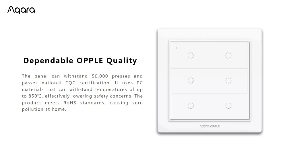 Беспроводной смарт-коммутатор OPPLE Aqara работает с приложением Apple HomeKit и Mihome-две/четыре/шесть кнопок