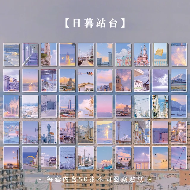 Warm 50pcs/lot INS Natural Scenery Stationery Stickers Aesthetic Travel Book Cute Craft Diary Ablum Bullet Journal Scrapbooking H