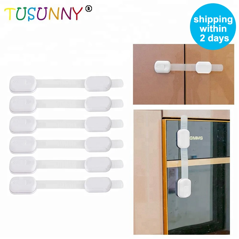 TUSUNNY 6 Pcs  Adhesive Cabinet Fridge Drawer Lock Children Security Products Baby Safety Lock for Kids