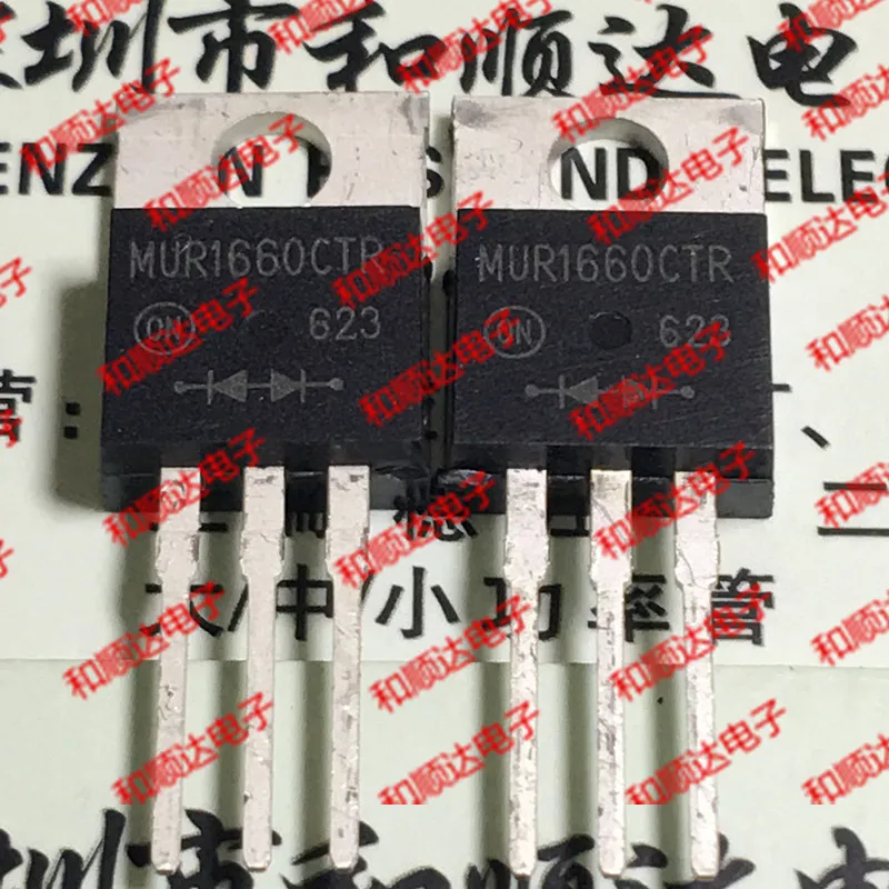 

10 шт./лот MUR1660CTR, новый запас TO-220 600V 16A