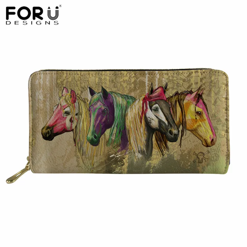 L603Z21 FORUDESIGNS/длинный кожаный кошелек Crazy Horse для мужчин, Роскошный кошелек-органайзер для карт, Забавный женский кошелек с сумкой для монет, вечерние клатчи - Цвет: L603Z21