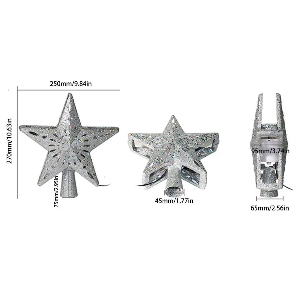 3D светильник для рождественской елки, Сверкающая Звезда с вращающейся снежинкой, проекционный светильник для рождественской елки