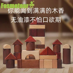 Fosmeor – blocs de construction en bois colorés pour enfant, jouet d'assemblage naturel, éducation de la maternelle, géométrie, Cognition 