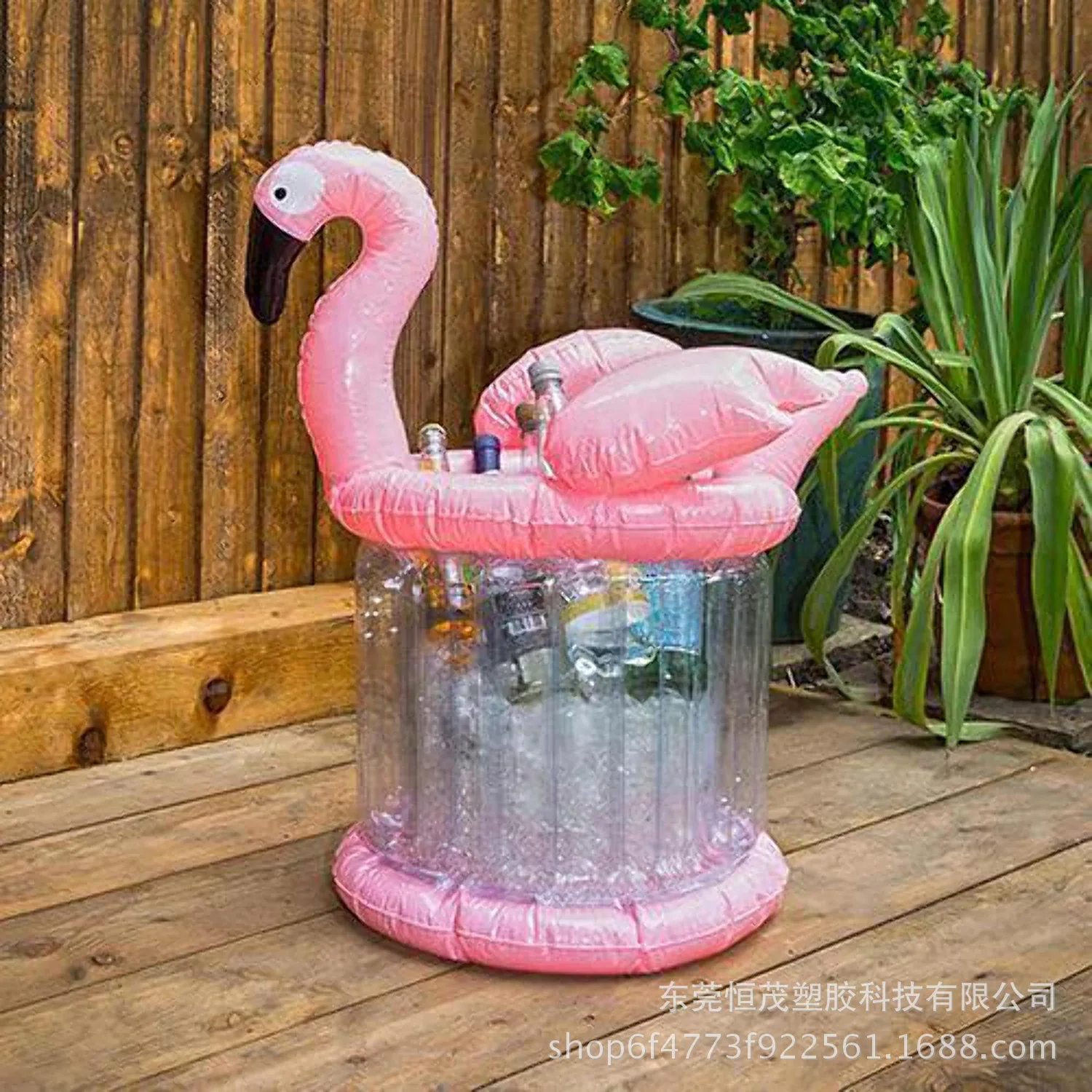 

Dongguan Factory Customizable Environmentally Friendly PVC Flamingo Red Swan Ice Bucket Inflatable Beer Wine Water Ice Bar
