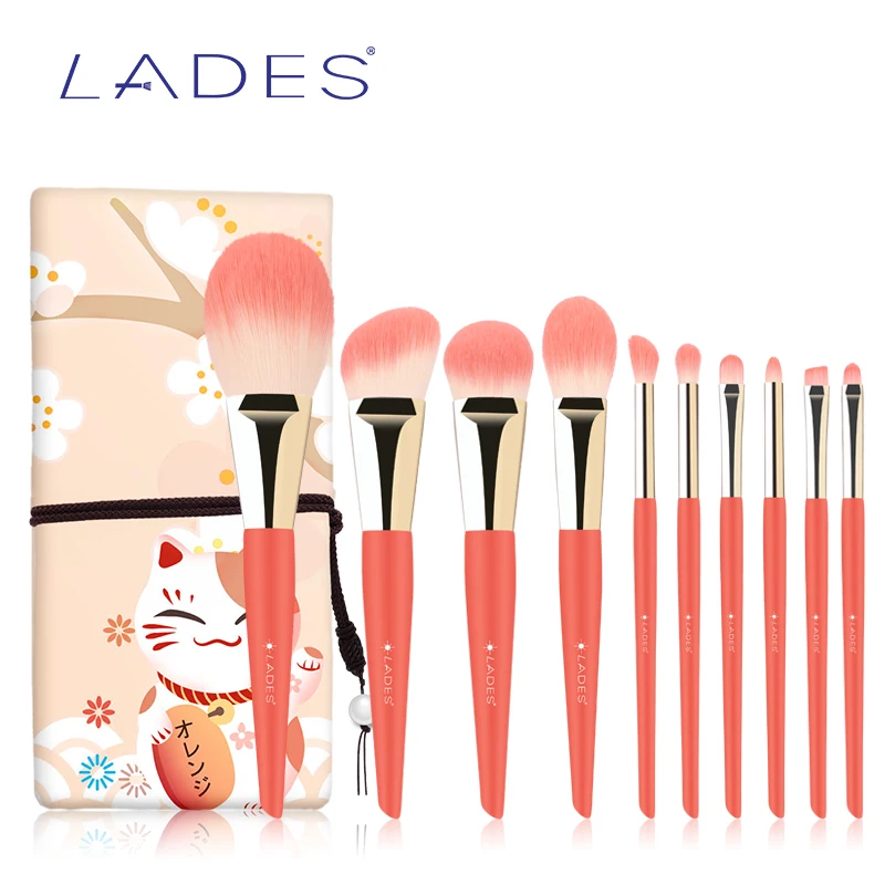 

LADES Makeup Brushes Set Powder Eyeshadow Make Up Brush Foundation Blending Blusher Women Beauty Cosmetics Tool With Pouch