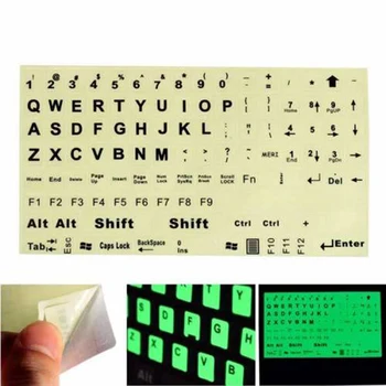 

1x UK US Keyboard Fluorescent Sticker Large Black Letters for Computer Laptop