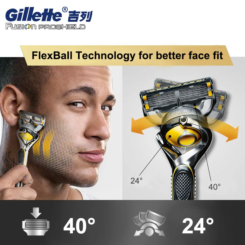 Original Gillette Fusion 5 Proshield Chill Razor holder For men safety shaving Straight razor Replace razor blade cassettes