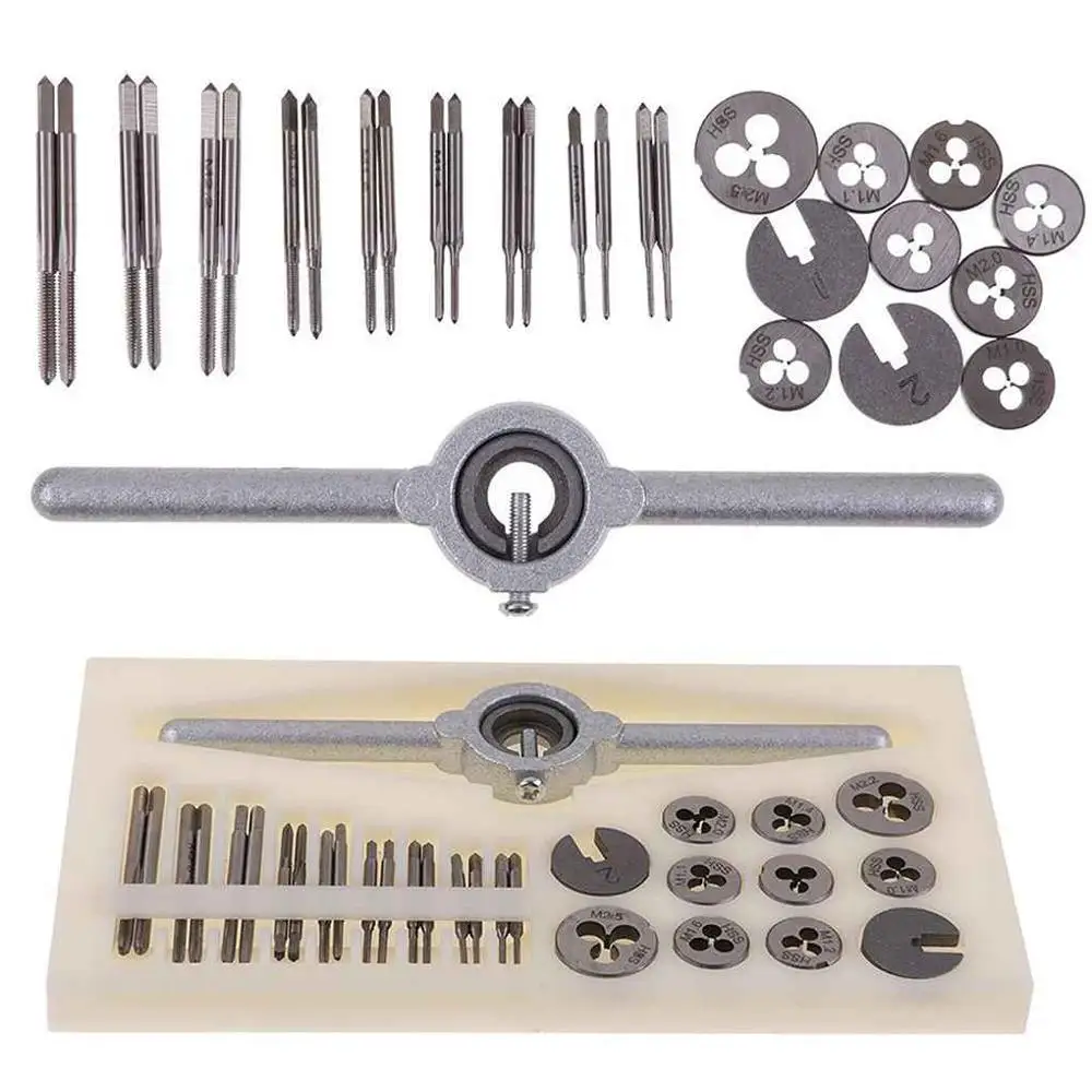 

31pcs/set Mini HSS Metric Taps Die Wrench Handle Set M1.0/M1.1/M1.2/M1.4/M1.6/M1.8/M2.0/M2.2/M2.5 Screw