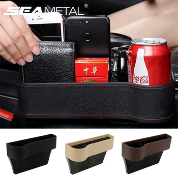 

Universal Car Seat Crevice Storage Box PU Car Seat Gap Organizer Drink Holder Keys Cards Phone Coin Case Accessories Car-styling