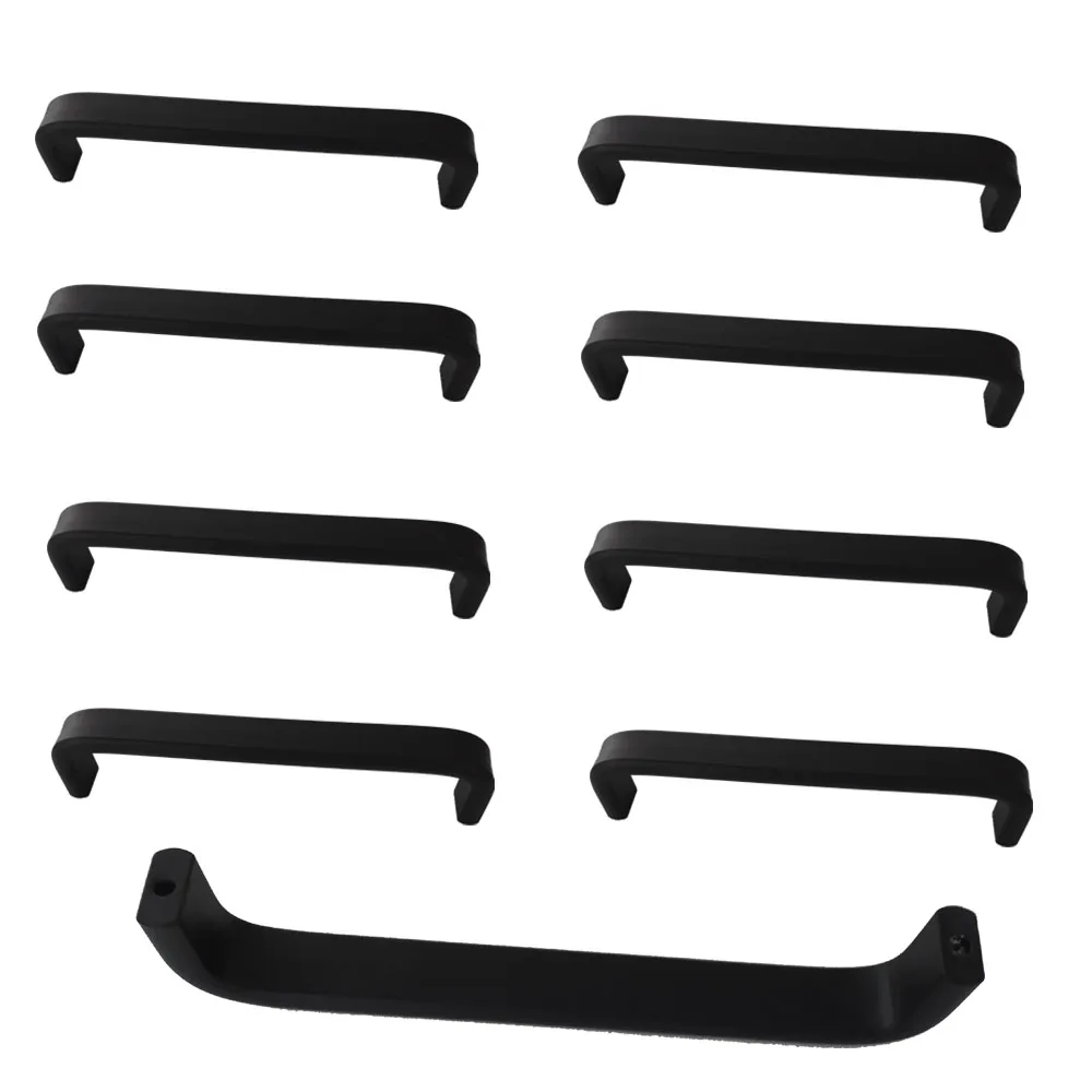 

128mm matt black aluminum pull handle,U black drawer cabinet furniture door handle