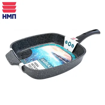 

Pans НМП 254028G Aluminum Alloy Pan Home Garden Kitchen Dining Bar Cookware NMP Нева Металл Посуда Square grill pan Baikal cast Natural minerals Black Aluminum Griddles & Grill Pans Gas Cooker Non-stick