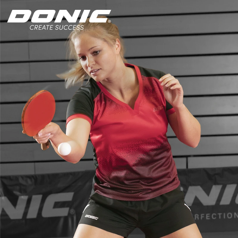 DONIC ropa deportiva de tenis de mesa para mujer, de manga corta de secado rápido, camisetas deportivas de ping pong y bádminton|Camisetas de tenis de mesa| - AliExpress