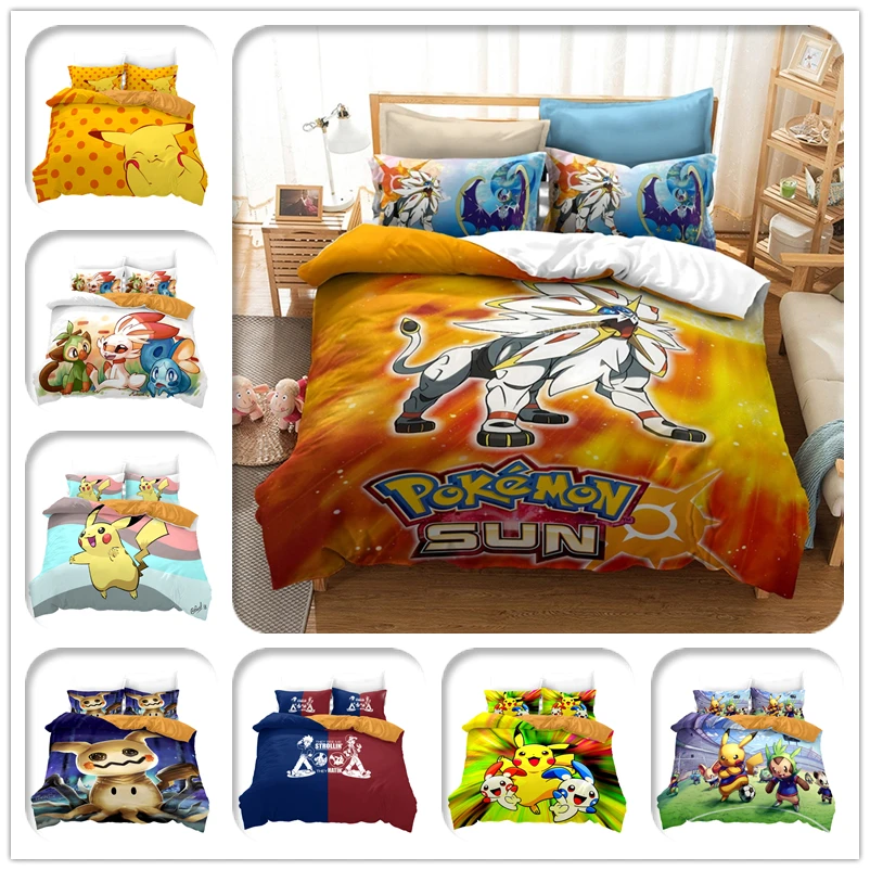 Home Textile 3d Pokemon Bedding Set Children Pikachu Solgaleo Printed Duvet Cover Sets Twin Full Queen King Bed Linen Bedclothes Home Textile 3d Pokemon Bedding Set Children Pikachu Solgaleo Printed Duvet Cover Sets Twin Full Queen King Bed Linen Bedclothes