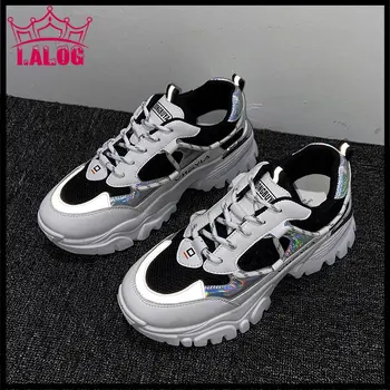 

2020 Vulcanize Womens Sneakers Height Increasing Fashion Platform Woman Chunky Sneaker Ladies Sports White Shoes Feminino Zapato