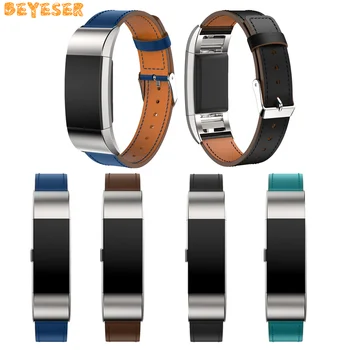 

Leisure Watch Strap Genuine Leather For Fitbit Charge 2 Smart Watch Band Adjustable Bracelet Replacement Watch Band sports belt