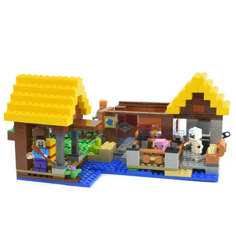 Farm Cottage Building Blocks With Steve & Alex Action Figures Compatible My World Bricks Set Gifts Toys 21144 Farm Cottage Building Blocks With Steve & Alex Action Figures Compatible My World Bricks Set Gifts Toys 21144