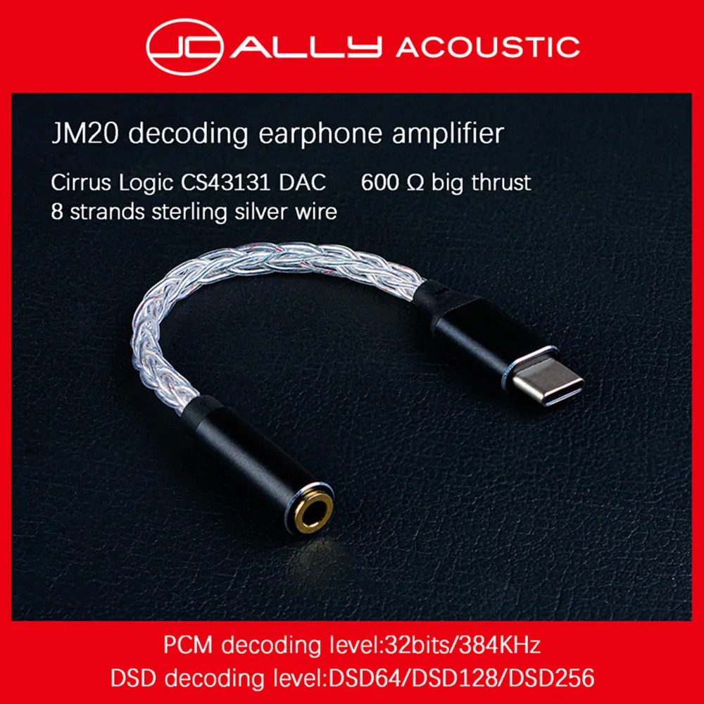 Adaptador de Amplificador de Fone de Ouvido Adaptador para Android Tipo-c para 3.5mm Jcally Alta Performance Dac Decodificador Windows Macos Jm20 Cs43125 - Image 2