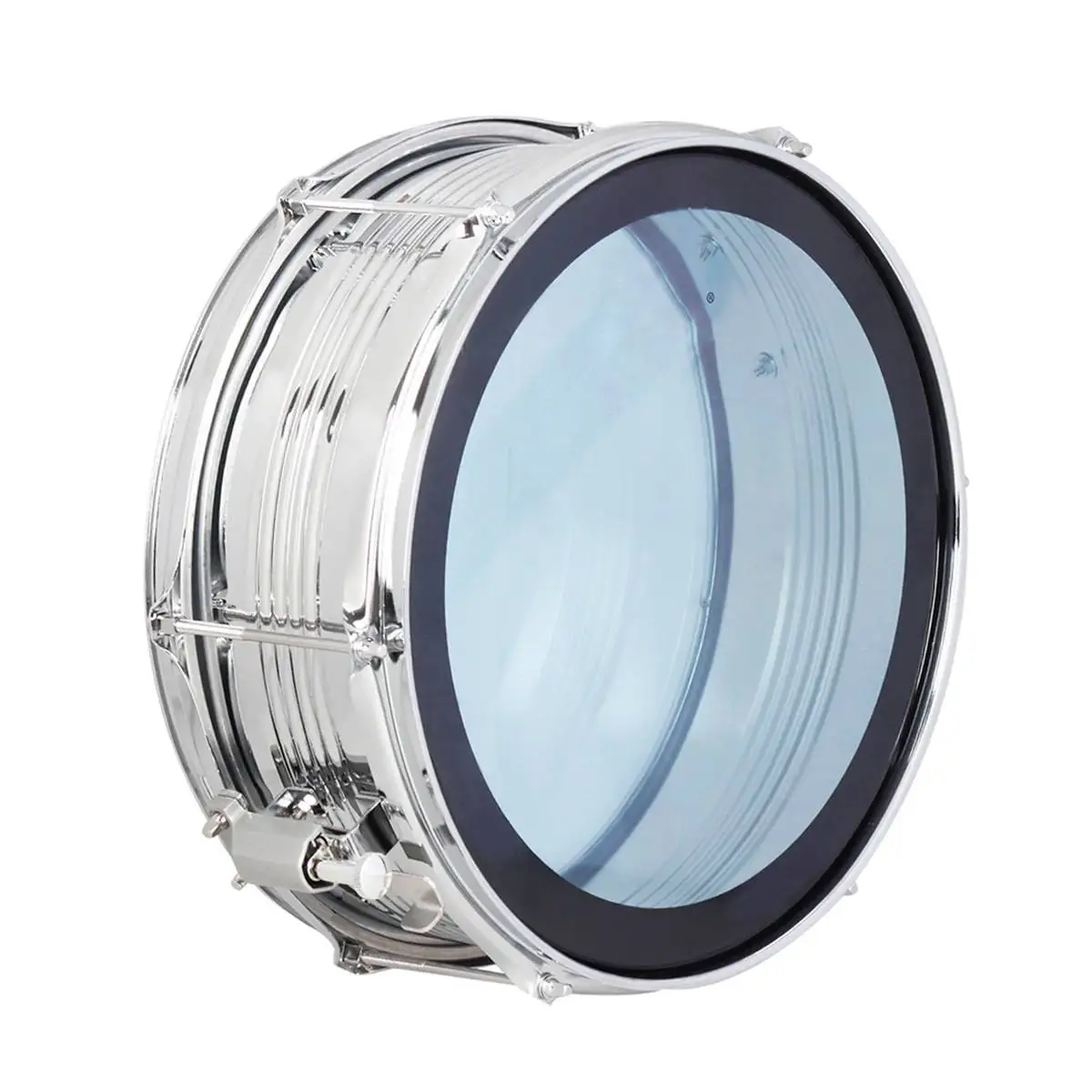 Прозрачный синий кожаный Профессиональный Snare барабан студенческий Snare барабан команды МАЛЫЙ Snare барабан с барабанной палкой