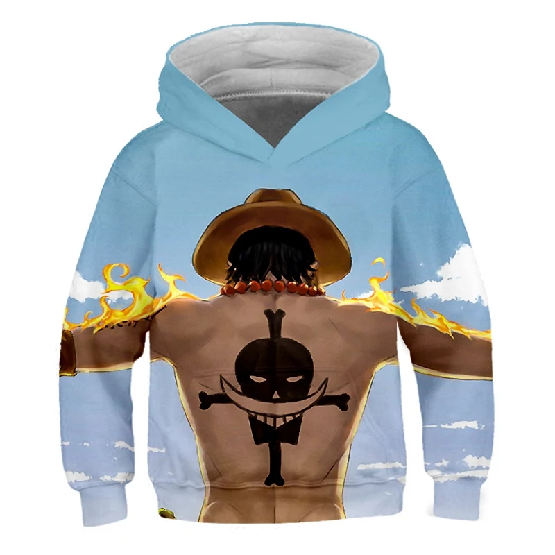 Fashion 3D One Piece Anime Hoodies Kids pullovers Hooded Casual Long Sleeve 3D Print Child Hoodies boy/girl Sweatshirts - Цвет: ET12513